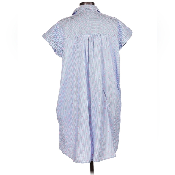 Loft Striped Blue and White Casual T-shirt Dress, Size Small - Picture 2 of 5
